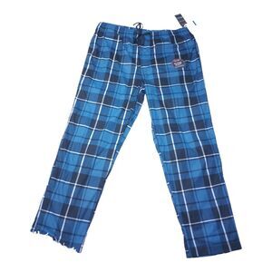 Nautica Men's Pants Pajama Cozy Fleece Polyester Blue Plaid Sz XL Sleepwear New